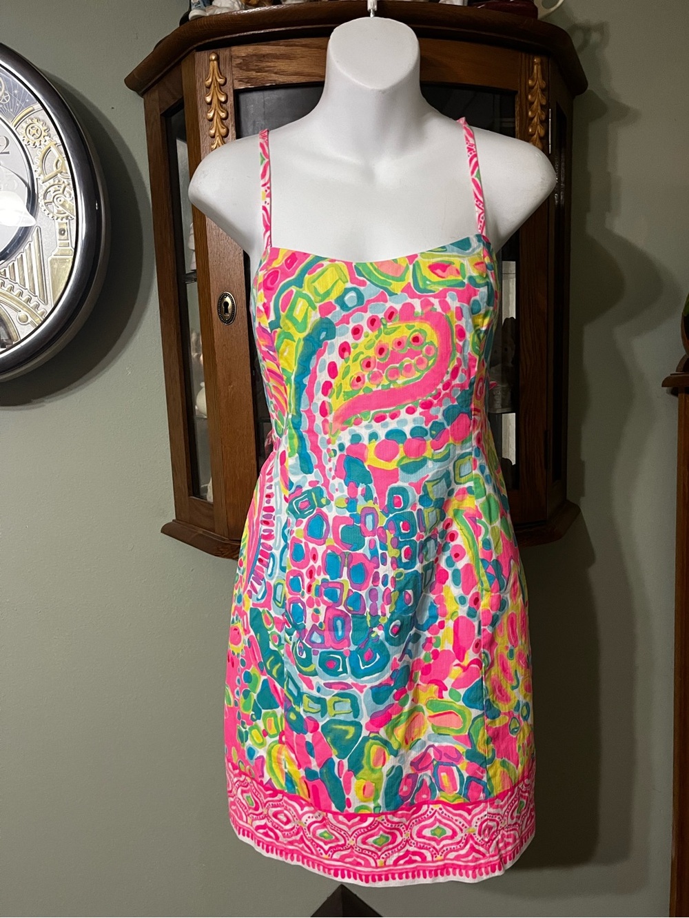 Lilly Pulitzer Bright Paisley Tie Back Summer Sun Dress Size 10